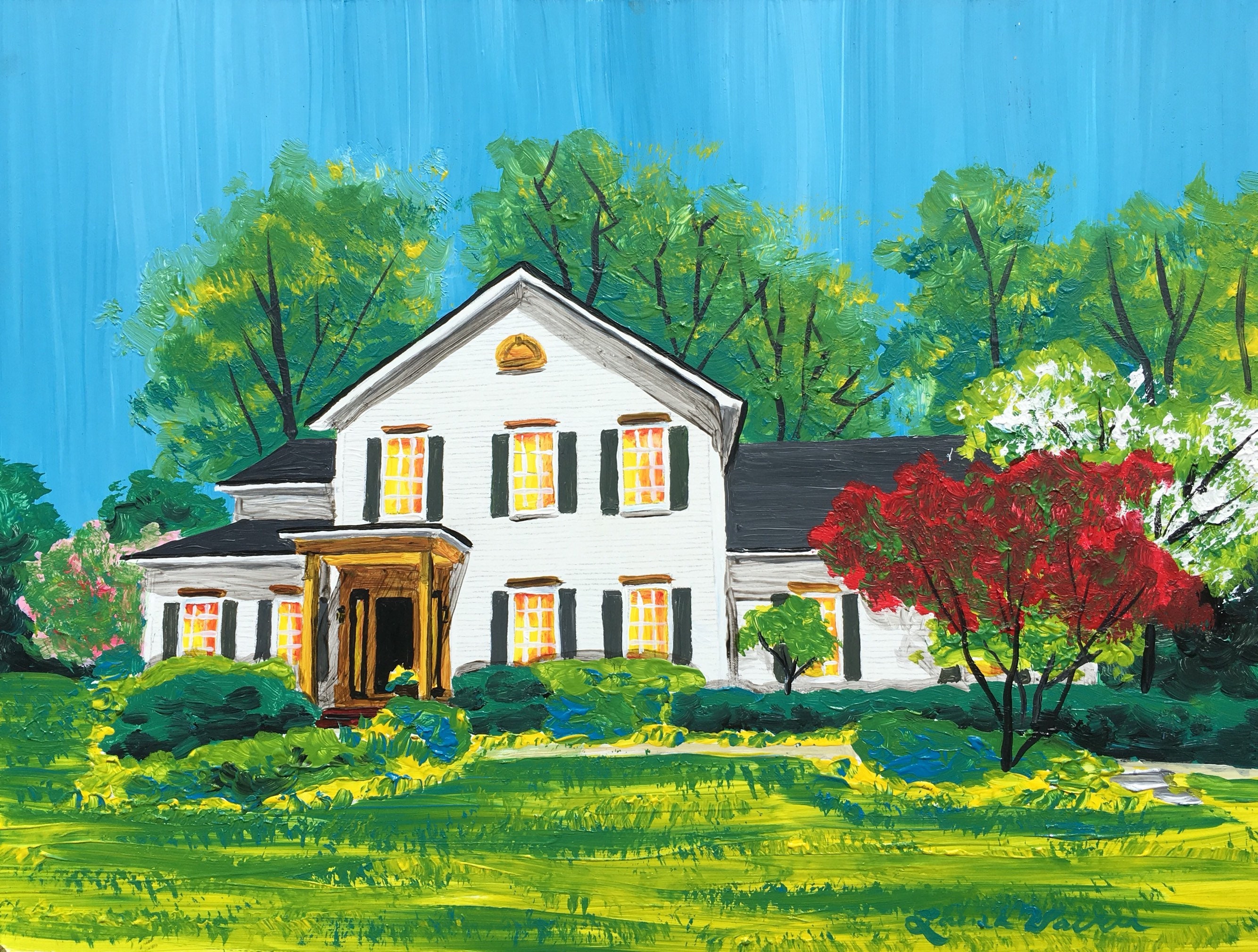 Custom Painting of House Acrylic House Painting 11x14 House Etsy
