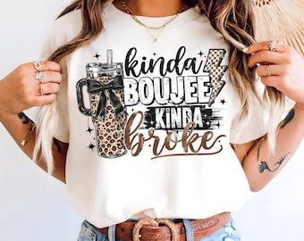 Coquette Choco Leopard Kinda Boujee Kinda Broke Png, Coquette Bow Snarky Sublimation Png, Antisocial Shirt Design, Motivation Sublimation