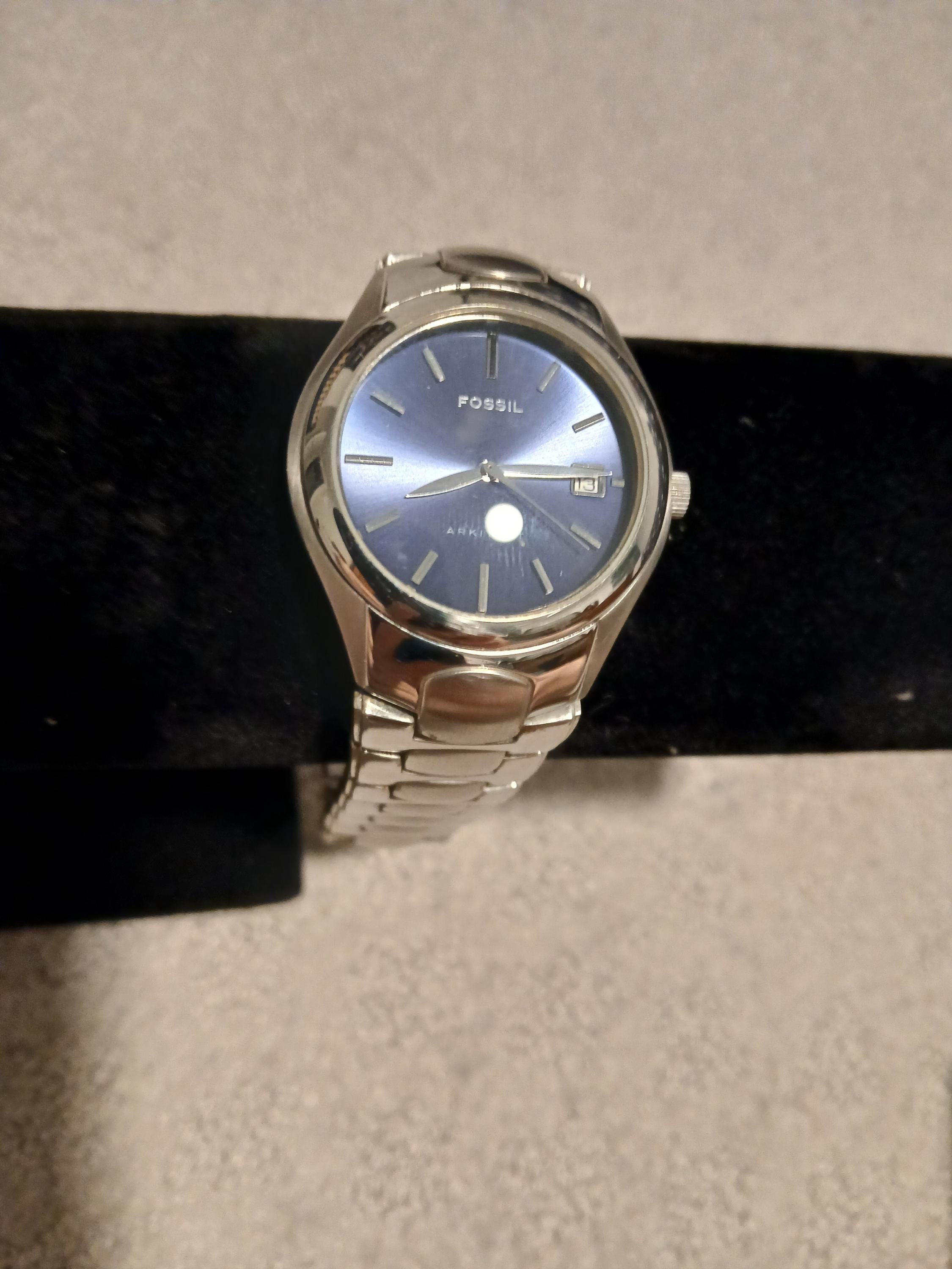 Fossil Arkitekt Stainless Steel Watch Blue Dial Retro Minimalist Water Resistant Fossil Arkitekt FS-2906 35mm Men main image 3
