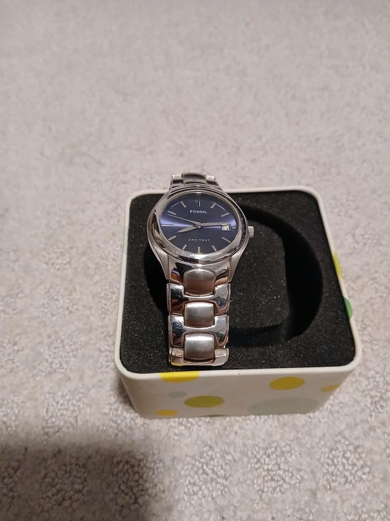 Fossil Arkitekt Stainless Steel Watch Blue Dial Retro Minimalist Water Resistant Fossil Arkitekt Stainless Steel Watch Blue Dial Retro  main image 4