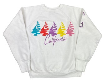 Vintage California Sailboats Crew Neck Sweatshirt