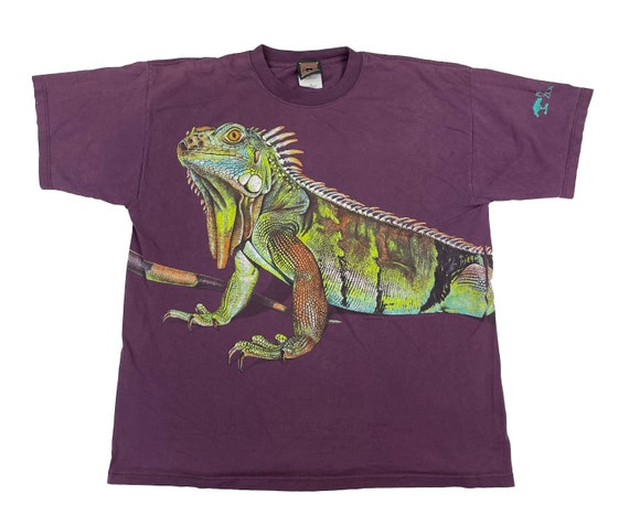 Vintage Iguana Wrap Around Print T-Shirt - image 1