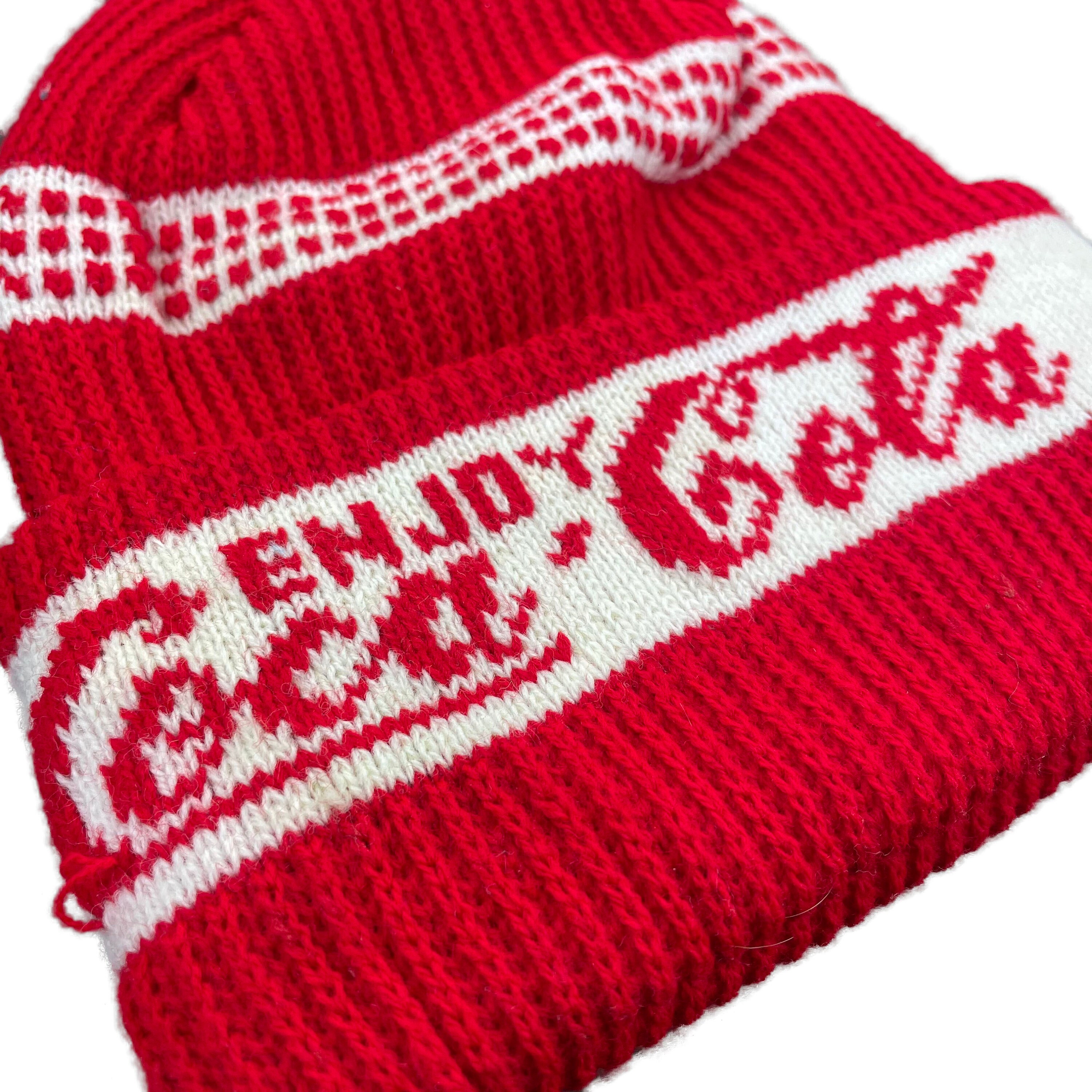 NWOT Vintage Coca-Cola Red & White Knit Scarf and Beanie Set, Collectible Soda M AMERICAN NEEDLE Diet Coke Coca Cola Pillow Line Knit Beanie  main image 2