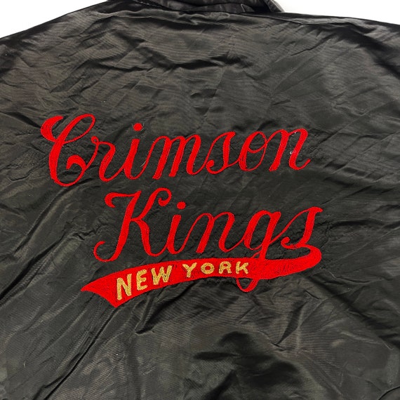 Vintage Crimson Kings Satin Bomber Jacket - image 7