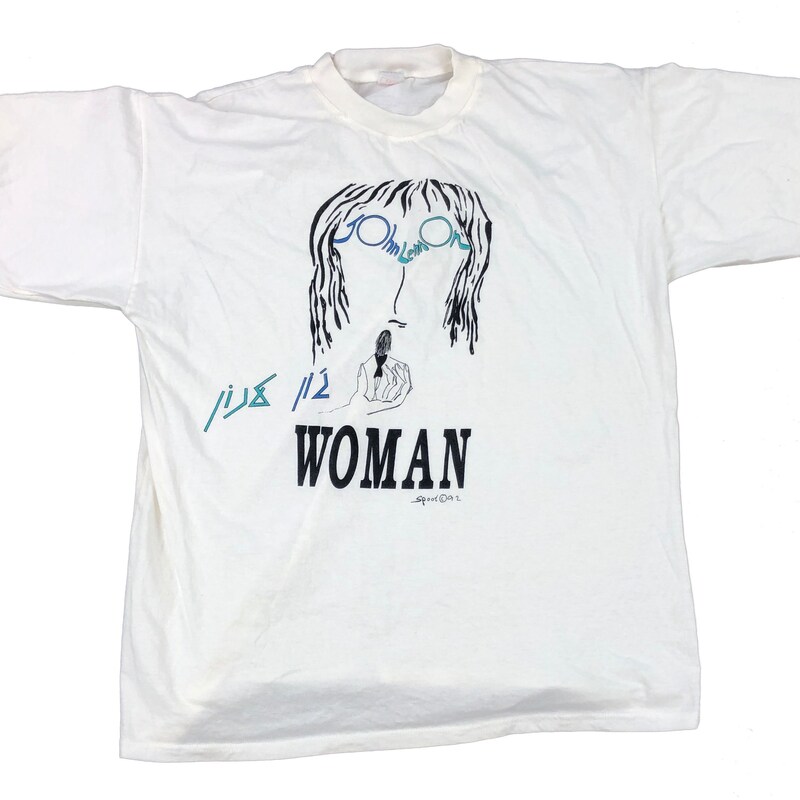 John Lennon 'Listen' Women's T-Shirt - Official Licensed Cotton Tee In Black - View #8