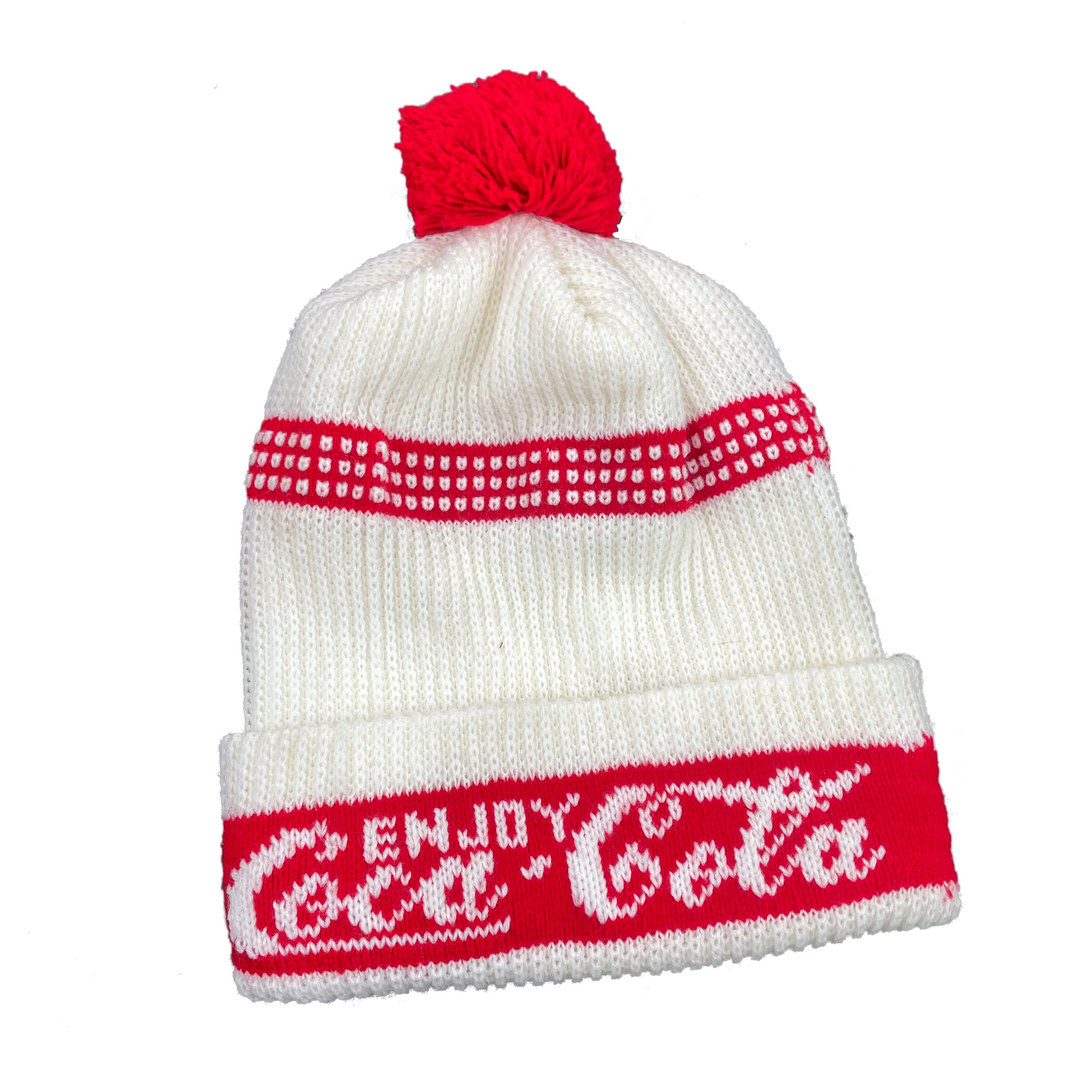 NWOT Vintage Coca-Cola Red & White Knit Scarf and Beanie Set, Collectible Soda M AMERICAN NEEDLE Diet Coke Coca Cola Pillow Line Knit Beanie  main image 4