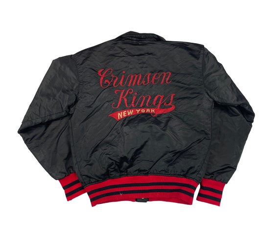 Vintage Crimson Kings Satin Bomber Jacket - image 1