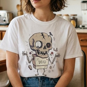 Dead Skull T-Shirt | Funny Halloween Graphic Tee, Creepy Cute Goth Unisex Shirt, Spooky Horror Lover Gift