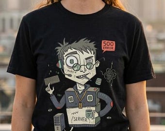 Camiseta unisex para desarrollador backend / Error divertido del servidor, programador API SQL