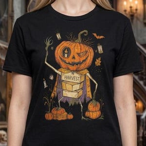 Unisex Pumpkin T-Shirt | Jack O Lantern Print | Fall Harvest Graphic Tee | Spooky Pumpkin T-Shirt
