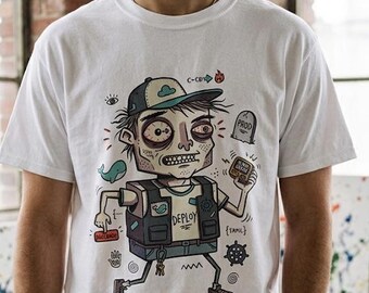 Camiseta de Ingeniero DevOps / Camiseta gráfica divertida de implementación CI/CD, camiseta de programador administrador de sistemas