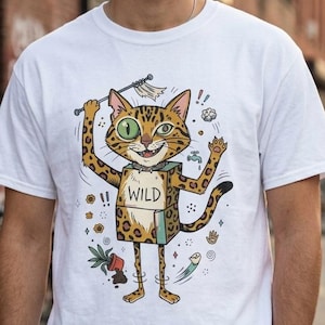 Wild Bengal Cat T-Shirt | Funny Energetic Cat Graphic Tee, Mischievous Zoomies Unisex Shirt, Cat Lover Gift