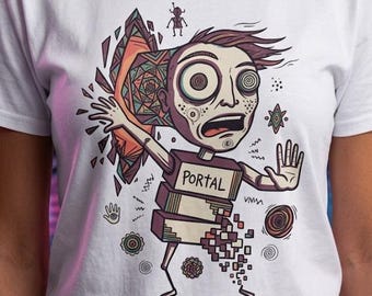 Psykedelisk T-shirt | DMT Portal Graphic Tee, Trippy Hyperspace Unisex-tröja, Helig geometri-present till honom