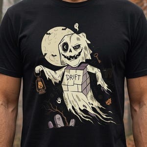 Unisex Ghost T-Shirt | Vintage Halloween Print | Spooky Graveyard Graphic Tee | Retro Ghost T-Shirt