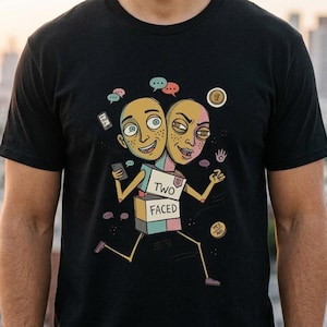 Gemini T-Shirt | Funny Zodiac Graphic Tee, Two Faced Astrology Unisex Shirt, Gemini Birthday Gift for Her Him