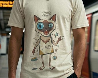 Loud Siamese Cat T-Shirt | Funny Talkative Feline Graphic Tee, 3 AM Meow Shirt