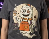 Halloween Ghost Coffee Shirt | Funny Barista Graphic Tee | Boo Rista T Shirt | Spooky Season Coffee Tee | Vintage Spooky Tee | Unisex Gift