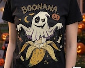 Funny Ghost Banana Shirt | Boonana Halloween T Shirt | Cute Spooky Pun Tee | Pumpkin Moon Graphic Tee | Vintage Halloween Tee | Unisex Gift