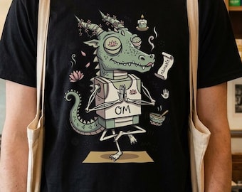 Yoga Dragon T-Shirt | Funny OM Namaste Graphic Tee, Zen Meditation Unisex Shirt