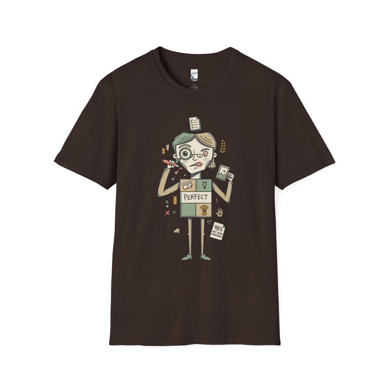 T-shirt Maagd | Zorgvuldig perfectionistisch T-shirt met sterrenbeeld, unisex astrologie-shirt Dark Chocolate