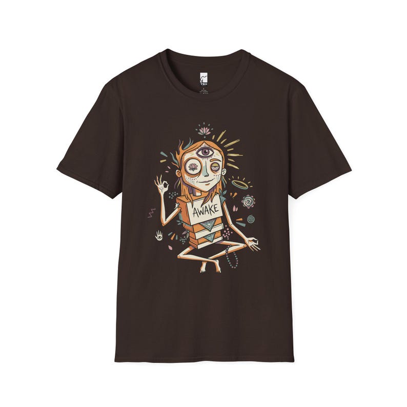 Psychedelic Third Eye T-Shirt | Spiritual Meditation Graphic Tee Dark Chocolate