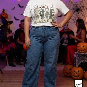 Halloween Love Shirt | Monster Hands T Shirt | Spooky Skeleton Hand Tee | Zombie Mummy Graphic Tee | Cute Creepy Fall Tee | Unisex Gift