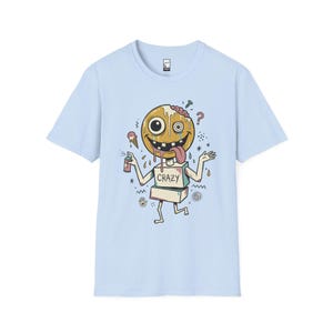 Crazy Drip Smiley T-Shirt | Weirdcore Streetwear Graphic Tee, Y2K Grunge Unisex Shirt Light Blue