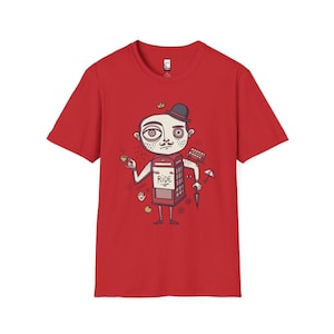 London T-Shirt | British Gentleman Phone Box Graphic Tee, Unisex Shirt Red