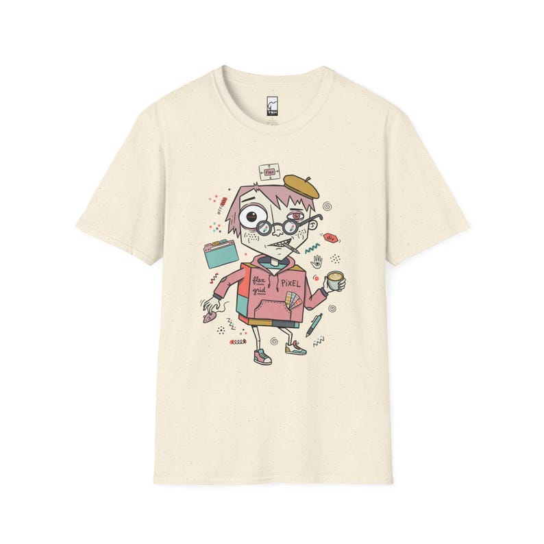 Camiseta para desarrollador frontend / Camiseta divertida con estampado CSS Flexbox, camiseta unisex para diseñador web Natural