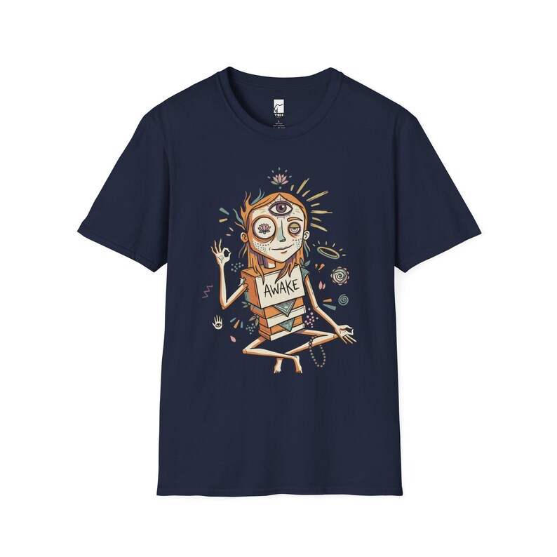 Psychedelic Third Eye T-Shirt | Spiritual Meditation Graphic Tee Navy