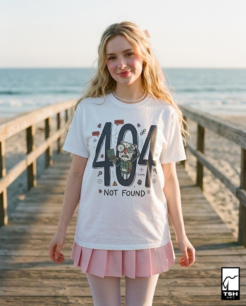404 Not Found T-Shirt | Funny Developer Error Graphic Tee, Programmer Bug Unisex Shirt, Coder Geek Gift