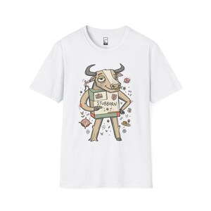 Maglietta Toro / Maglietta con grafica del Toro testardo dello zodiaco, maglietta unisex per gli amanti dell'astrologia White