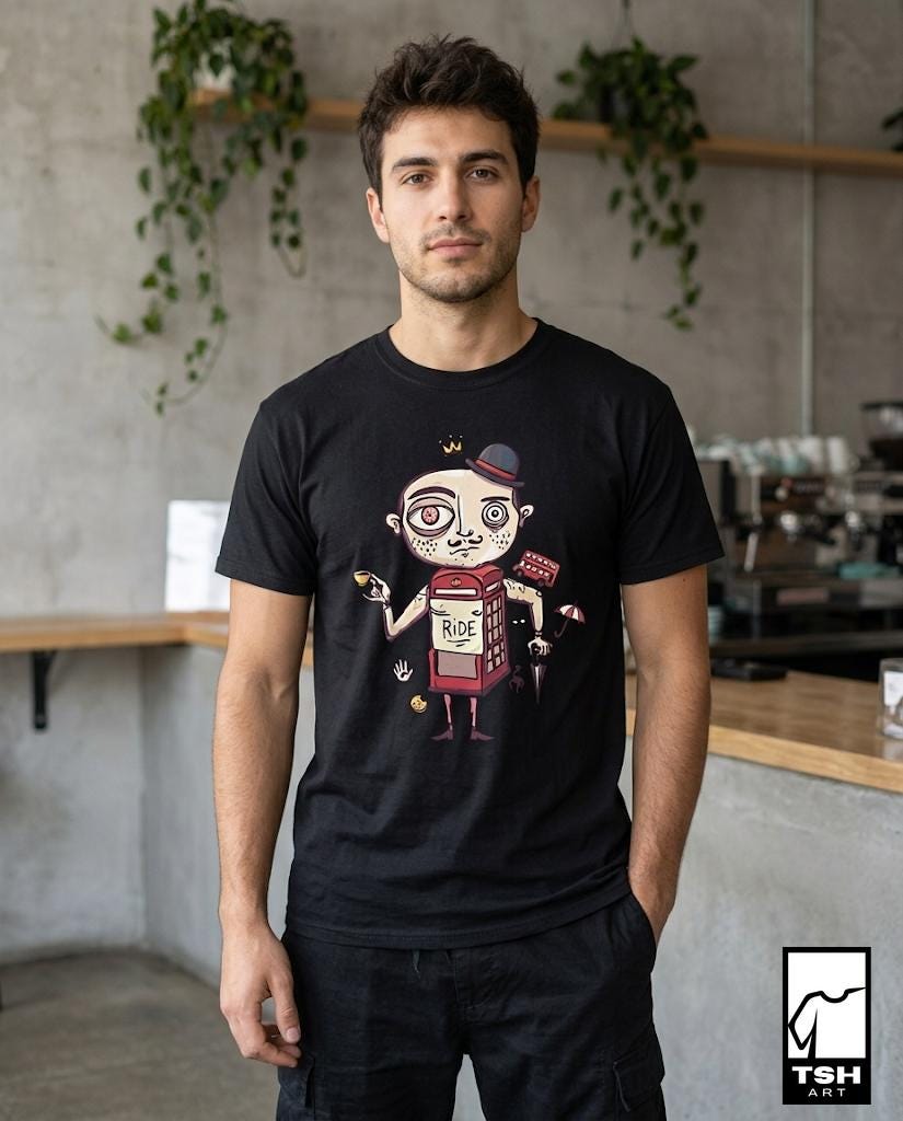 London T-Shirt | Funny British Graphic Tee, Red Phone Box Unisex Shirt, London Gift for Her Him