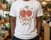 Cherry Pair T-Shirt | Quirky Couple Matching Graphic Tee, Valentine Anniversary Gift