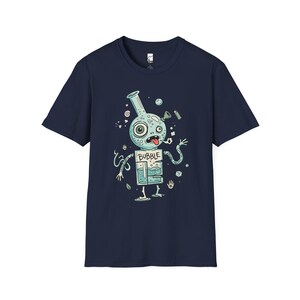 Koszulka Bubble Stoner | Zabawna koszulka z grafiką 420, koszulka unisex z psychodelicznym dymem, prezent dla miłośnika stonerów Navy