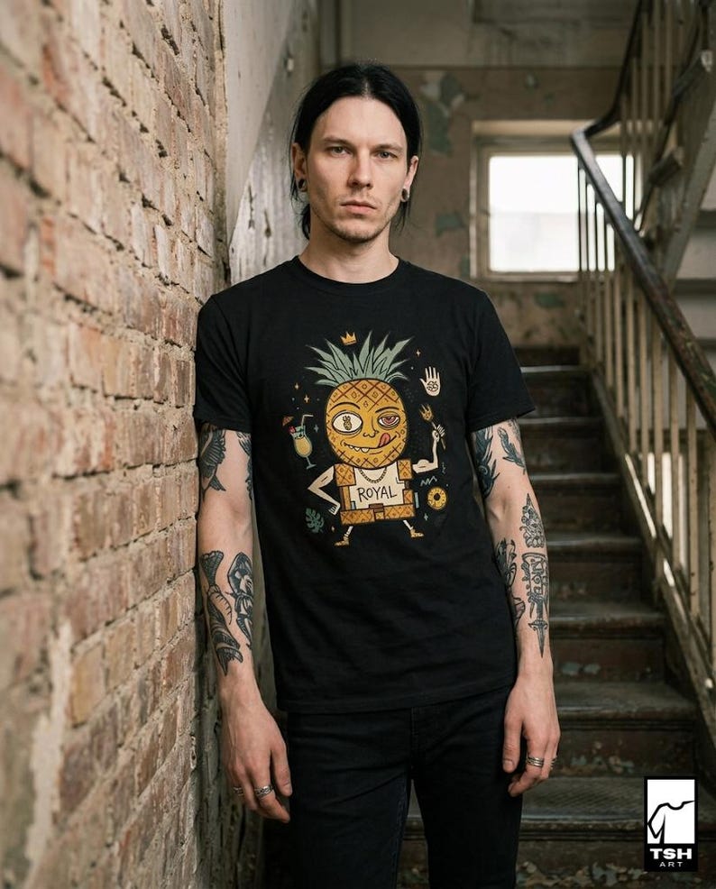 Royal Pineapple T-Shirt | Funny Tropical Graphic Tee, Tiki Hawaiian Unisex Shirt, Pineapple Lover Summer Gift