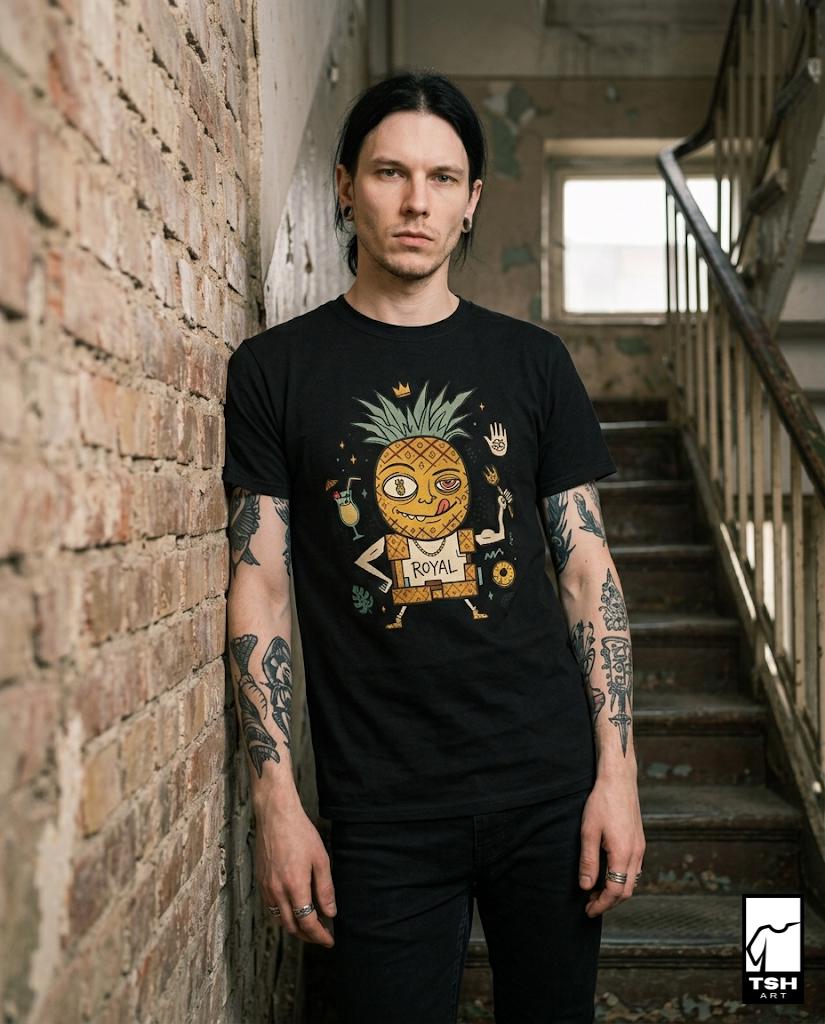 Royal Pineapple T-Shirt | Funny Tropical Graphic Tee, Tiki Hawaiian Unisex Shirt, Pineapple Lover Summer Gift