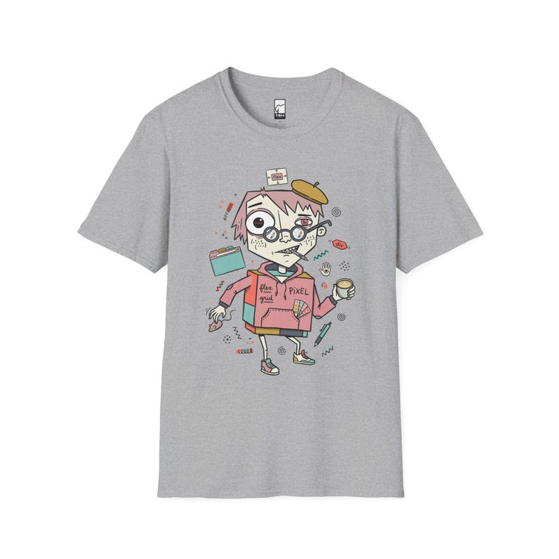 Camiseta para desarrollador frontend / Camiseta divertida con estampado CSS Flexbox, camiseta unisex para diseñador web Sport Grey