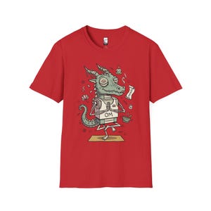T-shirt yogadraak | Grappig T-shirt OM Namaste, zen-meditatie, uniseks shirt Red