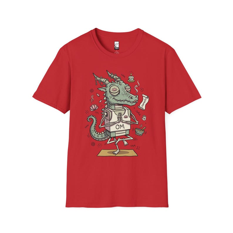 T-shirt yogadraak | Grappig T-shirt OM Namaste, zen-meditatie, uniseks shirt Red