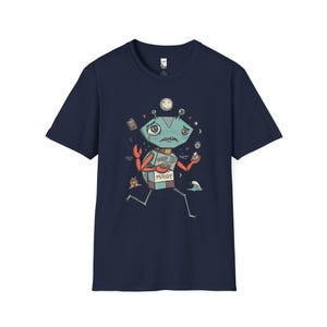 Cancer Crab T-Shirt | Moody Sensitive Astrology Graphic Tee Navy