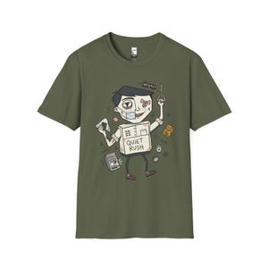 T-shirt Tokyo Vibes | Japans urbancore-shirt met graphic, Quiet Rush-illustratie Military Green
