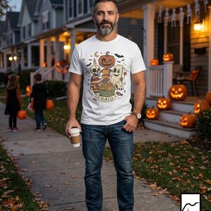 Vintage Halloween Shirt | Skeleton Ghost T Shirt | Spooky Candy Bowl Tee | Pumpkin Trick Or Treat Tee | Retro Spooky Tee | Unisex Gift