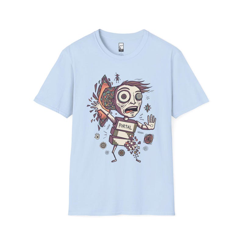 Psykedelisk T-shirt | DMT Portal Graphic Tee, Trippy Hyperspace Unisex-tröja, Helig geometri-present till honom Light Blue