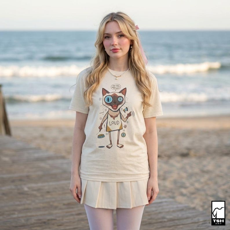 Loud Siamese Cat T-Shirt | Funny Talkative Cat Graphic Tee, 3 AM Meow Unisex Shirt, Cat Lover Mom Gift