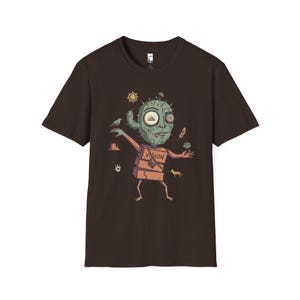 Psykedelisk kaktus-t-shirt | Desert Shaman Vision Quest grafisk t-shirt Dark Chocolate
