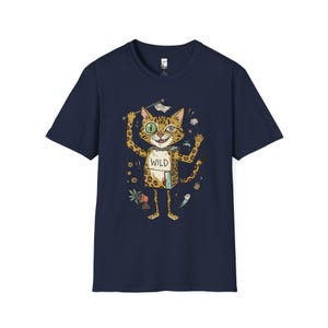 Bengal Cat T-Shirt | Chaotic Zoomies Feline Graphic Tee, Mischievous Cat Lover Gift Navy