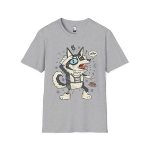 Husky Drama T-shirt | T-shirt grappige hond, uniseks shirt husky-moeder, cadeau Sport Grey