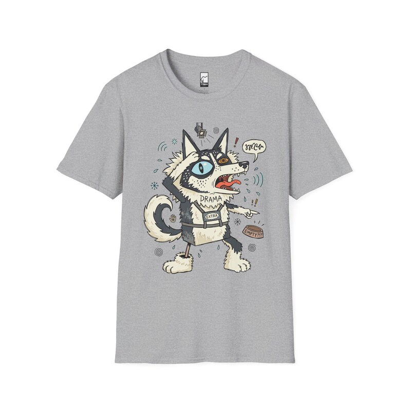 Husky Drama T-shirt | T-shirt grappige hond, uniseks shirt husky-moeder, cadeau Sport Grey