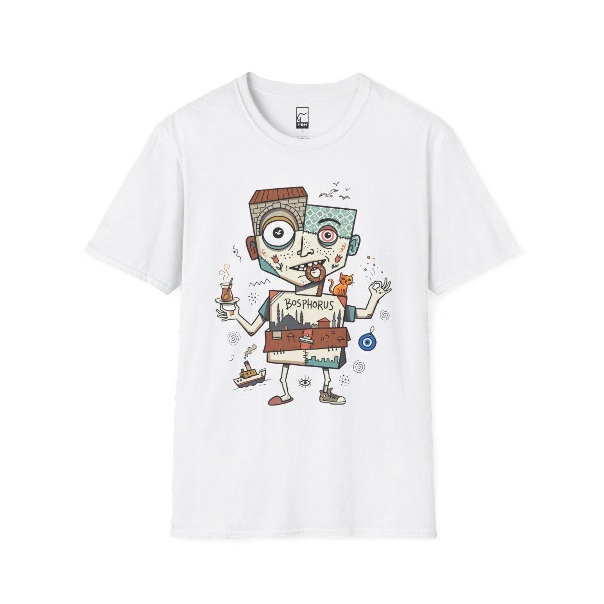 Istanbul Bosphorus Cat Tea Graphic Tee | Turkish Street Cat Unisex Shirt